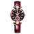 abordables Relojes de Cuarzo-Poedagar, relojes para mujer, reloj de cuarzo de cuero con esfera de diamante a la moda, reloj de pulsera resistente al agua de lujo para mujer
