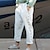cheap Men&#039;s Pants-Men&#039;s Linen Pants Trousers Summer Pants Beach Pants Plain Drawstring Elastic Waist Side Button Comfort Breathable Linen / Cotton Blend Casual Daily Holiday Fashion Classic Style White Blue