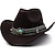 olcso Történelmi és vintage jelmezek-széles karimájú nyugati cowboy kalapok övcsat panama kalap amerikai 18. század 19. század texas állam cowboy kalap férfi női jelmez vintage cosplay kalap