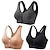 cheap Women&#039;s Sports Bras&amp;Panties-3 Pack Women&#039;s High Support Sports Bra Running Bra Seamless Zip Front Racerback Bra Top Padded Yoga Fitness Gym Workout Breathable Shockproof Quick Dry Khaki Black White Solid Colored