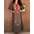 cheap Beach Dresses-Women&#039;s Casual Dress Ethnic Dress Summer Dress Long Dress Maxi Dress Fashion Streetwear Tribal Embroidered Daily Holiday Vacation V Neck Half Sleeve Dress Loose Fit ArmyGreen White Navy Blue Summer