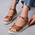 cheap Women&#039;s Sandals-Women&#039;s Sandals Plus Size Comfort Shoes Office Daily Beach Solid Color Snake Summer Wedge Heel Open Toe Vacation Basic Casual Faux Leather Ankle Strap Black Brown Beige