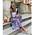 cheap Skirts-Women&#039;s Swing Long Skirt Polyester Maxi Pink Skirts Print Holiday Weekend Fashion S M L