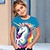 tanie dziewczęce koszulki 3d-Dla dziewczynek 3D Graficzny Tęczowy Jednorożec Podkoszulek T-shirt Krótki rękaw Druk 3D Lato Wiosna Aktywny Moda Śłodkie Poliester Dzieci 3-12 lat Na zewnątrz Codzienny Regularny