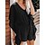 cheap Jumpsuits-Women&#039;s Romper Solid Color Lace up Ruffle Streetwear V Neck Street Daily Half Sleeve Regular Fit Black Red Blue S M L Summer