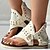 billiga Avslappnade sandaler-Dam Sandaler Platta sandaler Plusstorlekar Sandaler Stövlar Sommarstövlar Utomhus Dagligen Strand Ensfärgat Sommar Nit Platt klack Semester Ledigt Minimalism Kanvas Loafers Svart Beige