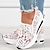 Χαμηλού Κόστους Γυναικεία Sneakers-Γυναικεία Slip-Ons Παπούτσια άνεσης Καθημερινά Συμπαγές Χρώμα Καλοκαίρι Λουλούδι Τακούνι Σφήνα Στρογγυλή Μύτη Καθημερινό Δίχτυ Μοκασίνια Μαύρο Λευκό Χακί