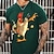 ieftine tricou 3d pentru bărbați-cocoș desene animate bărbați cămașă 3d pentru ziua de naștere | bumbac verde | tricou pentru bărbați cămăși amuzante cu grafice cu gât roșu îmbrăcăminte imprimare 3d în aer liber zilnic cu mânecă