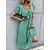cheap Maxi Dresses-Women&#039;s Casual Dress Swing Dress Print Dress Long Dress Maxi Dress Fashion Classic Floral Print Lace up Ruffle Daily Holiday Date V Neck Short Sleeve Dress Regular Fit Green Summer Spring S M L XL