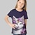 voordelige meisjes 3d t-shirts-Kinderen Voor meisjes T-shirt Grafisch Buiten 3D-afdrukken Korte mouw Ronde hals Actief 7-13 jaar Zomer Zilver Zwart Wit