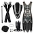 cheap Historical &amp; Vintage Costumes-Retro Vintage Roaring 20s 1920s Flapper Dress Cocktail Dress Flapper Headband Outfits Necklace Earrings The Great Gatsby Women&#039;s Sequins Tassel Fringe Costume Evening Attire Christmas Party Dress