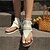 billiga Avslappnade sandaler-Dam Sandaler Platta sandaler Plusstorlekar Sandaler Stövlar Sommarstövlar Utomhus Dagligen Strand Ensfärgat Sommar Nit Platt klack Semester Ledigt Minimalism Kanvas Loafers Svart Beige