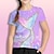 billige piges 3d t-shirts-Pige 3D Grafisk Havfrue T-shirt Kortærmet 3D-udskrivning Sommer Forår Aktiv Mode Sød Stil Polyester Børn 3-12 år udendørs Afslappet Daglig Regulær