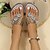 billiga Damsandaler-Dam Inneskor Flip flops Bling Bling Skor Bohem Tofflor utomhus Utomhus Strand Ensfärgat Sommar Strass Platt klack Elegant Ledigt Imitationsläder Loafers Silver Svart Guld