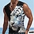 お買い得  メンズ 3D タンクトップ-男性用 タンクトップ ベストトップ 男性用ノースリーブTシャツ グラフィック 動物 Ｖネック 衣類 3Dプリント スポーツ ランニング ノースリーブ 3Dプリント デザイナー カジュアル 筋