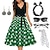 cheap Historical &amp; Vintage Costumes-Women&#039;s A-Line Rockabilly Dress Polka Dots Swing Dress Flare Dress with Accessories Set 1950s 60s Retro Vintage with Headband Chiffon Scarf Earrings Cat Eye Glasses Sunglasses 6PCS