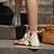 billiga Avslappnade sandaler-Dam Sandaler Platta sandaler Plusstorlekar Sandaler Stövlar Sommarstövlar Utomhus Dagligen Strand Ensfärgat Sommar Nit Platt klack Semester Ledigt Minimalism Kanvas Loafers Svart Beige