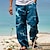 cheap Men&#039;s Pants-Men&#039;s Trousers Summer Pants Beach Pants Gradient Graphic Prints Drawstring Elastic Waist 3D Print Comfort Casual Daily Holiday Streetwear Hawaiian Blue Green