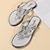 ieftine Sandale de Damă-Pentru femei Papuci Papuci flip-flop Bling Bling Pantofi Boho Papuci de exterior În aer liber Plajă Culoare solidă Vară Piatră Semiprețioasă Toc Drept Elegant Casual Imitație Piele Loafer Argintiu