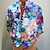 billiga blommiga skjortor för män-Herr Skjorta Blommig Grafiska tryck Hög krage Rubinrött Blå Grön Grå Utomhus Gata Långärmad Mönster Kläder Mode Designer Ledigt Bekväm