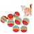 billige Katteleker-regnbue eva katteleker ball interaktiv katt hund lek tygge rangle ripe eva ball treningsballer kjæledyr leker rekvisita