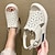 billige Sandaler til kvinner-Dame Sandaler Wedge-sandaler Hevende Sko Sandaler med ankelrem utendørs Strand Fargeblokk Sommer Kile Hæl Fritid minimalisme PU Spenne Svart Beige
