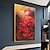お買い得  抽象画-手作り油絵キャンバス壁アート装飾現代動物赤い鯉家の装飾のための圧延フレームレス未延伸絵画