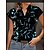 cheap Tees &amp; T Shirts-Women&#039;s Shirt Blouse Black White Print Leaf Casual Holiday Short Sleeve Standing Collar Basic Regular Floral S