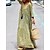 cheap Maxi Dresses-Women&#039;s Casual Dress Print Dress Spring Dress Long Dress Maxi Dress Fashion Casual Print Ruched Print Daily Holiday Vacation V Neck 3/4 Length Sleeve Dress Loose Fit Yellow Summer Spring S M L XL XXL