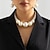 abordables Colliers-Collier de Perle Imitation Perle Femme Mode Personnalisé Luxe Perles Forme Géométrique Colliers Tendance Pour Mariage Fiançailles Fête scolaire