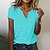 cheap Tees &amp; T Shirts-Women&#039;s T shirt Tee White Pink Blue Print Heart Valentine Weekend Short Sleeve V Neck Basic Regular Painting S