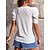 cheap Blouses &amp; Shirts-Women&#039;s Shirt Blouse Black White Pink Cut Out Plain Casual Short Sleeve Round Neck Basic Regular Puff Sleeve S