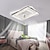abordables Lámpara ventilador de techo-ventilador de techo con luz regulable 105/50cm 6 velocidades de viento ventilador de techo moderno para dormitorio, sala de estar app&amp;amp; control remoto 110-240v