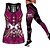 cheap Yoga Sets-Women&#039;s Activewear Set 3D Set 3D Tracksuit 3D Print 2 Piece Floral Leggings Tank Top Dark Red Dark Purple Yoga Fitness Gym Workout High Waist Tummy Control Butt Lift Breathable Sleeveless Sport