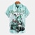 billige vintage hawaiianske skjorter til mænd-Herre Skjorte Hawaii skjorte Vintage Hawaii-skjorter Bogstaver Grafiske tryk Portræt Aftæpning Lyserød Lilla Grøn Beige Gade Afslappet Kort Ærme Trykt mønster Knap ned Tøj Årgang Tropisk Mode