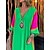 cheap Maxi Dresses-Women&#039;s Casual Dress Print Dress Spring Dress Long Dress Maxi Dress Fashion Streetwear Color Gradient Print Daily Holiday Vacation V Neck Long Sleeve Dress Loose Fit Green Summer Spring S M L XL XXL