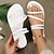 cheap Women&#039;s Slippers &amp; Flip-Flops-Women&#039;s Sandals Slippers Plus Size Daily Summer Flat Heel Minimalism Faux Leather Dark Brown Black White