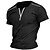 baratos Short Sleeve-Homens Camiseta Camisa Henley T-shirt Henley Tecido Rua Férias Manga Curta Roupa Moda Designer Básico