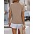 cheap Tees &amp; T Shirts-Women&#039;s T shirt Tee Deep Blue Beige Plain Daily Weekend Short Sleeve Round Neck Basic Regular S