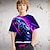رخيصةأون قمصان الصبي 3D-أزياء رسالة نمط مطبوعة قصيرة الأكمام تي شيرت أزياء 3d مطبوعة قمصان ملونة للبنين والبنات