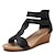 ieftine Sandale de Damă-Pentru femei Sandale Tocuri de toc Mărime Plus Size În aer liber Plajă Culoare solidă Vară Toc Platformă Elegant Casual minimalism Imitație Piele Fermoar Argintiu Negru Auriu