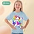 olcso lány 3D-s pólók-Lány 3D Grafika Rajzfilm Egyszarvú Póló Rövid ujjú 3D nyomtatás Nyár Tavasz Aktív Divat aranyos stílus 100% pamut Gyerekek 3-12 év Szabadtéri Hétköznapi Napi Normál
