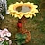 cheap Garden Sculptures&amp;Statues-Polyresin Sunflower Bird Bath Sunflower Resin Crafts Gardening Ornaments