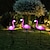 Недорогие Подсветки дорожки и фонарики-садовые уличные светодиодные фонари с изображением фламинго, водонепроницаемые, на солнечной энергии, для сада, газона, патио, пруда, заднего двора, декора