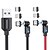 cheap Cell Phone Cables-Micro USB Lightning USB C Cable 3 In 1 All-In-1 Magnetic 2.4 A 2.0m(6.5Ft) 1.0m(3Ft) 0.5m(1.5Ft) PVC(PolyVinyl Chloride) Aluminium Alloy For Samsung Xiaomi Huawei Phone Accessory