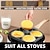 זול כלים לביצים-מחבת טפלון 4 חורים עם ידית עץ - מושלמת לביצים, פנקייקים, המבורגרים &amp; יותר!
