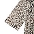 abordables Vestidos estampados-Mujer Vestido informal Vestido Midi Marrón Media Manga Leopardo Estampado Verano Primavera Escote en Pico Elegante 2023 S M L XL 2XL 3XL