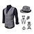 cheap Historical &amp; Vintage Costumes-Retro Vintage 1920s Vintage Inspired Outfits Party Costume Masquerade Vest Waistcoat Cosplay The Great Gatsby Gentleman Men&#039;s Buckle Solid Color Halloween Turndown Halloween Performance Halloween