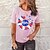 cheap Tees &amp; T Shirts-Women&#039;s T shirt Tee Black White Pink Print Sunflower Holiday Weekend Short Sleeve Round Neck Basic Regular Floral Painting S