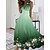 cheap Maxi Dresses-Women&#039;s Casual Dress Swing Dress A Line Dress Long Dress Maxi Dress Fashion Streetwear Floral Color Gradient Print Daily Vacation Going out V Neck Sleeveless Dress Loose Fit Green Summer Spring S M L